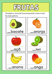 Atividades com frutas para alfabetização