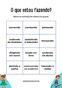 Jogo de mímica dos verbos