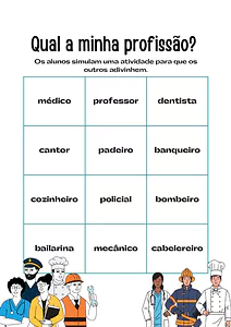 Jogo de mímica das profissões para imprimir