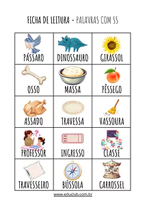 Palavras com SS - Ficha de leitura