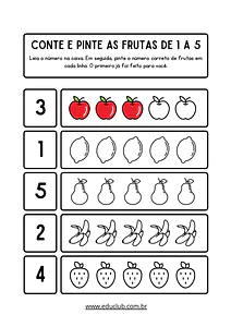 Atividade de matematica com frutas