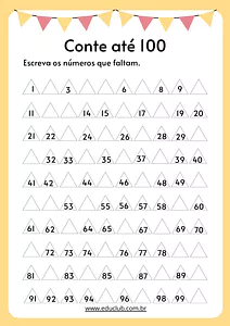 Atividade de sequência numérica para 3º ano