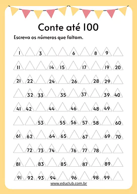 Atividade de sequência numérica para 3º ano para 3º Ano de Matemática - Material educacional