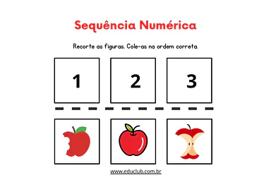Atividade de sequência numérica para Educação Infantil para Educação Infantil de Matemática - Material educacional