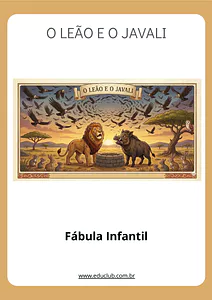 Fábula O leão e javali