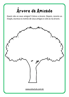 Atividade A Árvore da Amizade para Educação Infantil, 1º Ano, 2º Ano, 3º Ano, 4º Ano, 5º Ano de Datas Comemorativas, Educa...
