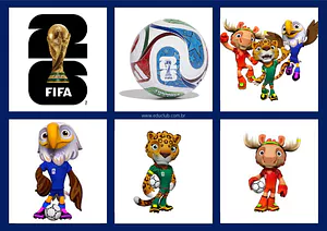 Jogo da memória da Copa do Mundo para imprimir