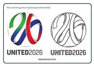 Atividade de artes sobre a Copa do Mundo 2026