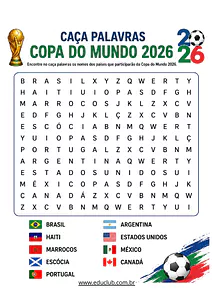 Caça-palavras da Copa do Mundo para imprimir