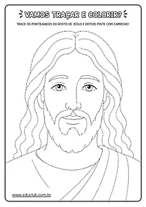 Atividade com o rosto de Jesus para imprimir