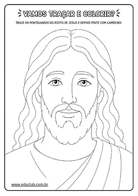 Atividade com o rosto de Jesus para imprimir para Educação Infantil, 1º Ano, 2º Ano de Ensino Religioso - Material educaci...