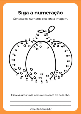 Ficha de exercício de unir pontos do outono para Educação Infantil, 1º Ano de Atenção e Concentração, Matemática, Datas Co...