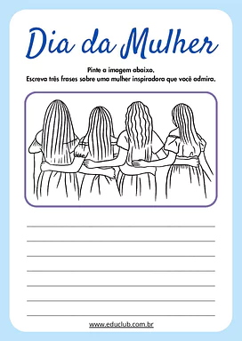 Atividade do Dia da Mulher para 3º ano para 3º Ano de História, Datas Comemorativas, Português - Material educacional