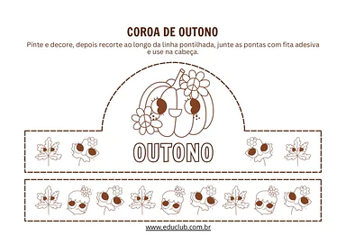 Coroa de outono para Educação Infantil para imprimir para Educação Infantil de Datas Comemorativas, Artes - Material educa...