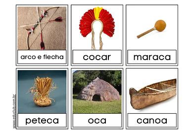Jogo da memória para o Dia dos Povos Indígenas para imprimir para Educação Infantil, 1º Ano, 2º Ano de História, Datas Com...
