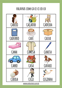 Palavras com CA CE CI CO CU