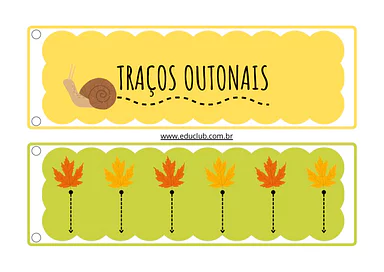 Fichas de exercícios de coordenação motora fina com o tema do outono para Educação Infantil de Português - Material educac...