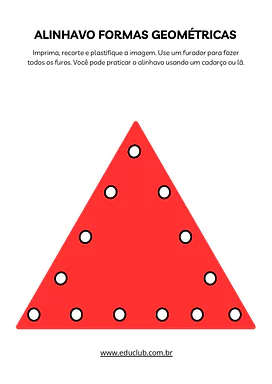 Alinhavo das formas geométricas para imprimir para Educação Infantil, 1º Ano, 2º Ano, 3º Ano de Matemática - Material educ...