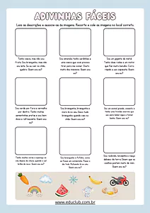 Adivinhas infantis fáceis para imprimir