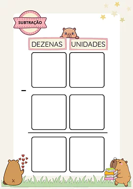 Tabela de subtração sem reserva para imprimir para 1º Ano, 2º Ano, 3º Ano, 4º Ano, 5º Ano de Matemática, Recursos Educativ...