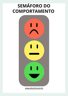 Semáforo do comportamento para maternal para Educação Infantil de Educação Emocional - Material educacional