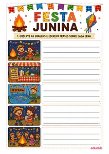 Atividade de formação de frases de Festa Junina