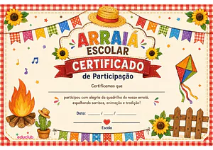 Certificado do arraiá escolar para imprimir