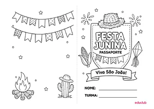 Passaporte de Festa Junina infantil para imprimir