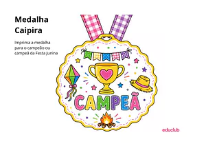 Medalha de Festa Junina para imprimir