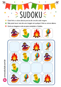 Sudoku de Festa Junina para imprimir