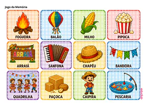 Jogo da memória Festa Junina