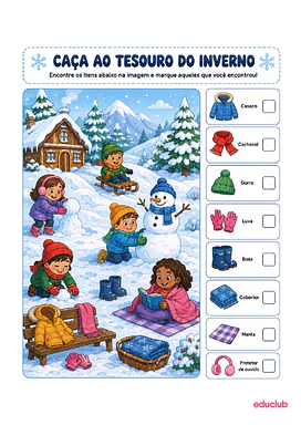Atividades de inverno para imprimir para Educação Infantil, 1º Ano, 2º Ano de Matemática, Datas Comemorativas, Português, ...