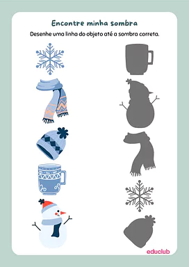 Caderno de atividades de inverno para Educação Infantil, 1º Ano, 2º Ano de Habilidades Perceptivas, Matemática, Datas Come...