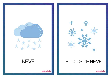 Flashcards de inverno para imprimir para Educação Infantil, 1º Ano, 2º Ano de Recursos Educativos, Datas Comemorativas - M...