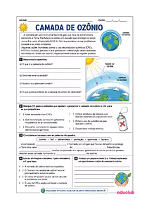 Atividades sobre a camada de ozônio para imprimir