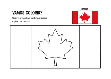 Bandeira do Canadá para imprimir para Educação Infantil, 1º Ano, 2º Ano, 3º Ano, 4º Ano, 5º Ano de Geografia, Bandeiras e ...