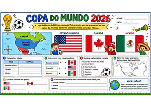 Atividades de Geografia sobre a Copa do Mundo 2026