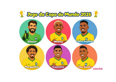 Jogo da Copa do Mundo 2026 para imprimir para 1º Ano, 2º Ano, 3º Ano, 4º Ano, 5º Ano de História, Educação Física, Datas C...