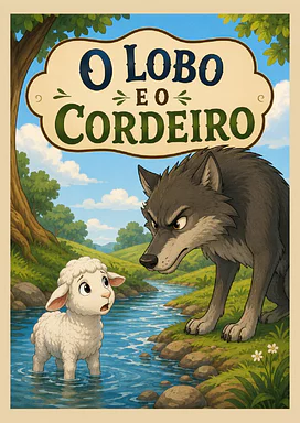 Fábula infantil O Lobo e o cordeiro para Educação Infantil, 1º Ano, 2º Ano, 3º Ano de Interpretação de texto, Gêneros Tex...