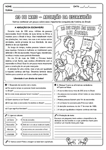 Atividades sobre a abolição da escravidão para 4º e 5º ano