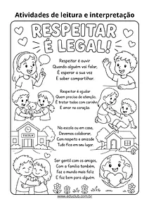 Atividade de interpretação de poema sobre respeito para imprimir