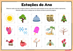 Atividades estações do ano Educação Infantil