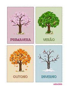 Flashcards das estações do ano para imprimir