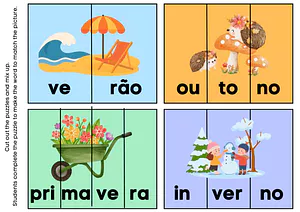 Sílabas das estações do ano para imprimir