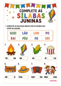 Atividades de alfabetização de Festa Junina