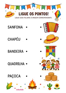 Atividade de ligue os pontos de Festa Junina