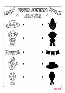 Atividade de pareamento junino entre imagem e sombra