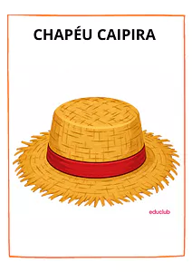 Chapéu de caipira para imprimir e colorir