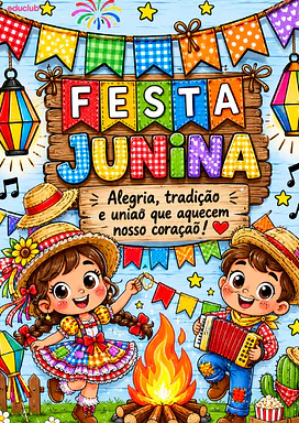 Painel de Festa Junina para escola para imprimir para Educação Infantil, 1º Ano, 2º Ano, 3º Ano, 4º Ano, 5º Ano de Festa J...