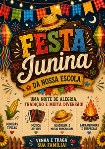 Cartaz de Festa Junina colorido para imprimir